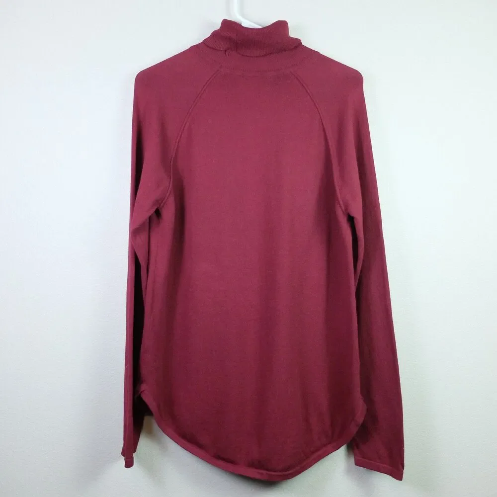 Jeanne Pierre Dark Crimson Long Sleeve Turtleneck Size Large